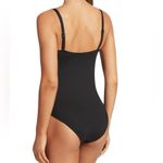 Sea Level NWT Scallop Square Neck Bralette One Piece swimsuit 8 M Black Size M Photo 7