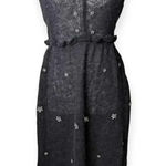 ZARA Black Midi Dress Rhinestone Embellishment Wool Photo 0