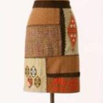 Anthropologie  Tabitha Nazca Skirt Brown Textile Patchwork size 12 Photo 8