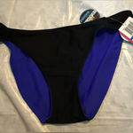 Hula Honey Women’s  Extra Large XL Reversible Swim Bikini Bottom Black/Blue NWT Photo 0