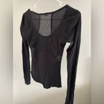 We The Free  Stonewash Black Mesh Long Sleeve Top Free People (XSmall) Photo 2