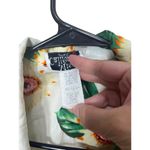 Miss California Sunflower Print Lace Up Front Collared Sleeveless Crop Top Large Yellow Photo 5