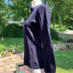 Leo & Ugo Paris France Vertical Metallic Blue Sweater Size 1 US 4 Top Rtl $245 Photo 2