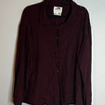 Flax  burgundy jacquard casual jacket blouse Photo 0