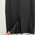 Black Halo  Classic Black Pencil Skirt Front Slit Side Zip Shabby Chic Size 4 Photo 2