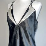 Vintage 80s Satin Long Lingerie Gown Black Photo 4