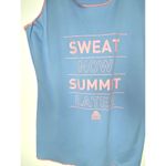 The North Face  Sweat Now Summit Later Blue Pink Athletic Tank Top Crewneck Sz M Photo 2