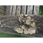 Tommy Bahama ‎ Necklace Gold Multi Shell Cluster Rhinestones Chunky Star Beach Photo 2