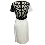 Angel Sanchez Sheath Dress 6 White Black Sequined Sheer Minimalist Renaissance Photo 3