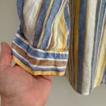 Jones New York Linen Striped Shirt/Dress - Blue, Yellow, White Photo 3