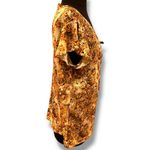 Fashion Bug Vtg Y2k Autumn Floral Orange Green Brown Hippie Flare Cap Sleeve Top Keyhole L Photo 1