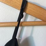 H & M black scalloped trim skater midi dress with adjustable strap sz small Photo 3