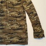 Caslon  Women's Embroidered Olive Green‎ Camo button up collared jacket size SM Photo 10