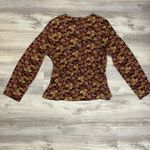 Primark Multi-Color Long Sleeve Round Neck Ruched Side Keyhole Back Blouse 10 Photo 4