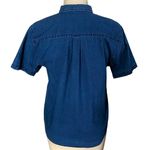 Madewell  Chronicle Denim Blue Jean Dot Shirt Boho Embroidered Top ~ Women's XS Photo 5