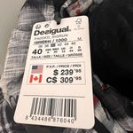Desigual Womens Jacket Size 6 Black Sigrun 36 Padded Tartan Lettering Coat NWT Photo 11