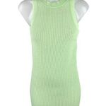 Solid & Striped Green Sleeveless High Neck Waffle Knit Mini Bodycon Dress Size S Photo 0