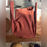 BLANK NYC  Faux Suede rust moto drape, diagonal Zip Sweater xs Photo 3