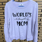 Time And Tru  Lavender Worlds Okayest Mom Sweatshirt Size Medium Photo 0
