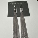 Vince Camuto  Silver Tone Chain Tassel Fringe Dangle Pierced Earrings NWT $28 Photo 7