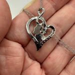 Mother & Child, I Love You Forever Cz Heart Necklace Silver Photo 2