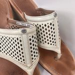 UGG  White Solena Perforated Leather Thong Heels Sandals Size 6.5 Photo 7