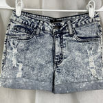 Forever 21 🌞 Acid Wash Ripped High Waist Cuffed Short Shorts Premium Denim 24 Photo 0