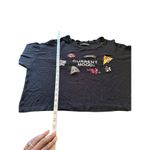 Bershka Black Graphic Floral Long Sleeve Top Lipstick & Heart Print Sz M READ Photo 6