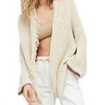 Free People I’ll Be Around Cardigan Sweater Oatmeal Open Front Sz Small Photo 0