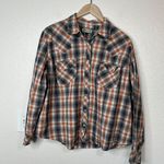 Shyanne Womens Plaid Cotton Pearl Snap Western Button Down Shirt 2X Photo 1