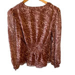 Sofia Jeans Women's Ruched Waist Long Sleeve Top Size S Brown Photo 1