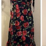 Lulus NWOT Lush Loveliness Black Floral Jacquard Tie-Strap Midi Dress Photo 1
