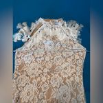 K. Jordan white lace floral mini dress with tassels off shoulder size large Photo 11