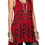 Free People Intimately Voile and Lace Trapeze Slip Dress Crimson Black Small Photo 0