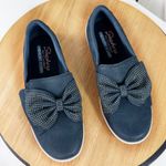 Skechers Madison Ave Curtsied Rhinestone Bow Slip On Sneaker Blue 7 Photo 0