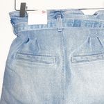 SO  High Rise Vintage Stretch Light Wash Paperbag Mom Shorts Photo 5