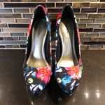 X-Appeal  black bright floral platform heels womens size 6 Photo 1