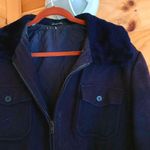 VINTAGE MADE IN FRANCE BLUE FAUX FUR COLLAR JACKET Size M Photo 1