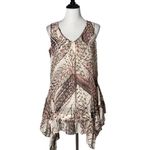 LOGO By Lori Goldstein  Ruffle Hem Top‎ Womens S Sheer Flowy Sleeveless BOHO Photo 0