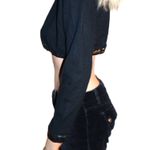 Poetry  Black Sequin Cropped Cardigan L NWT Photo 3