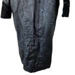 Vintage Greg Bell Leather 80’s Matrix Black Paisley Patchwork Long Trench Coat Size L Photo 14