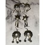 3 NEW Pair Silver Earrings Dangle Turtle Alpaca Llama Western Southwestern Boho Photo 1