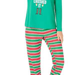 Nutcracker Crushed it Red and Green Stripe Christmas Pajama Set NEW Medium Photo 0