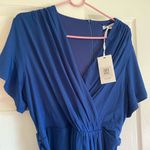 Grace Karin NWT  Amazon Maxi XL Royal Blue Wrap Vneck knit dress Photo 4