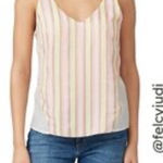 J Brand RTR  Silk Blend Multicolor Striped Tank‎ Top Sz S Photo 0