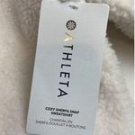 Athleta New S Cozy Sherpa Snap Sweatshirt Magnolia White Small Oversized Photo 6