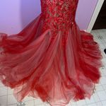 Panoply 44236 Prom Dress Women Size 12 Lace Overlay Tulle Trumpet Mermaid Glam Photo 6