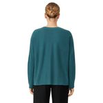 Eileen Fisher Women’s Linen Crepe Stretch Crew Neck Top Size L Teal Long Sleeve Photo 1