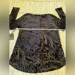 Vera Wang Simply Black Leopard Print Long Sleeve Burn-Out Velvet Top Size M NWT Photo 6