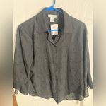 NWT Michele Michele Witchy Whimsygoth Floral Lace Button Down Shirt Size Small Black Photo 0